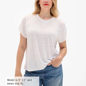 Clare V White Short-Sleeve Crewneck Tee